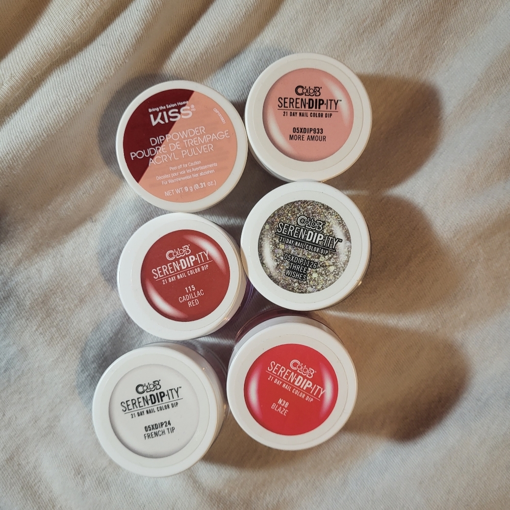 *NEW LISTING* Set of 6 Nail Dip Jars PLZ READ DESCRIPTION